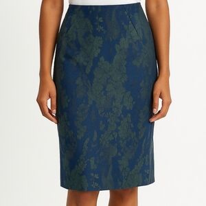 Zac Posen Vintage Jacquard Printed Mermaid Pinup Feminine Knee Skirt Size 4